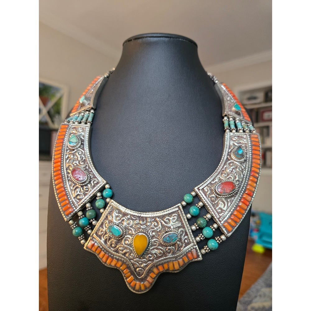 Tibetan Vintage Style Necklace from Nepal Handmade Artisan Stunning!!